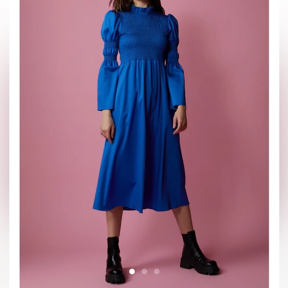 Kitri Juliette Blue Smocked Dress Size 2 - Picture 1 of 7